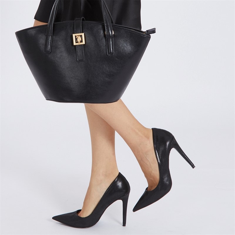 Dune Womens Amaretto Court Shoes Black - Image 5