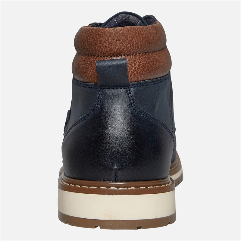 Deakins Mens Oxford Boots Navy/Tan - Image 3