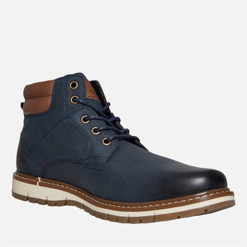 Deakins Mens Oxford Boots Navy/Tan - Image 5