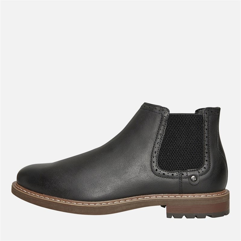 Deakins Mens Eastside Brogue Chelsea Boots Black - Image 1
