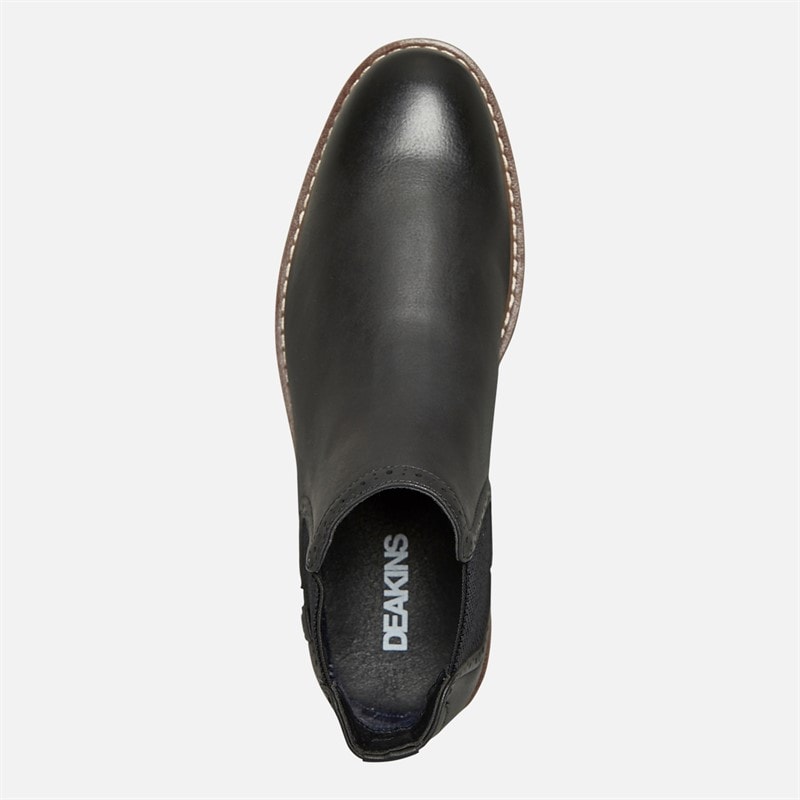 Deakins Mens Eastside Brogue Chelsea Boots Black - Image 4