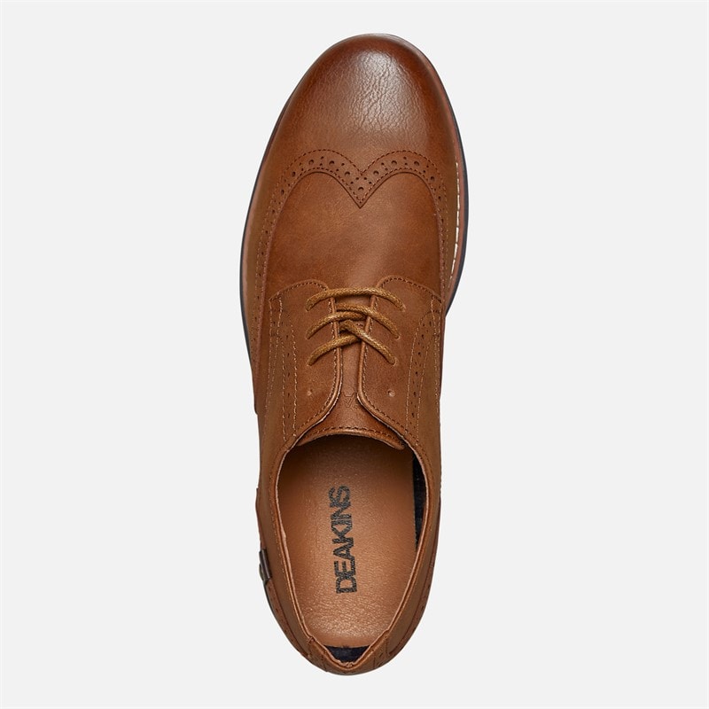 Deakins Mens Karl Brogue Shoes Tan/Brown - Image 4