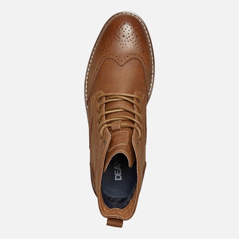 Deakins Mens Brooks Brogue Boots Tan - Image 4