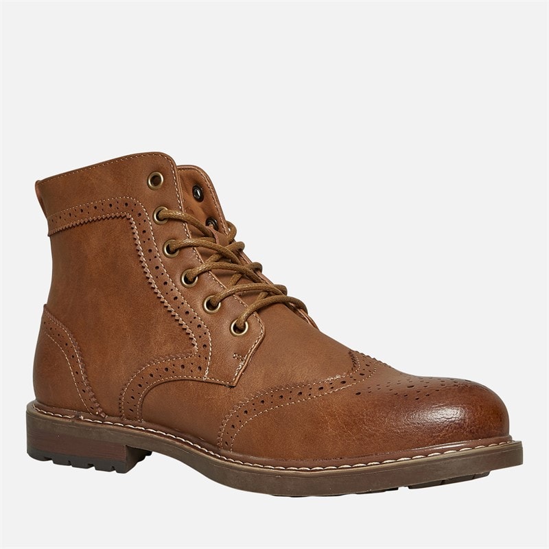 Deakins Mens Brooks Brogue Boots Tan - Image 5
