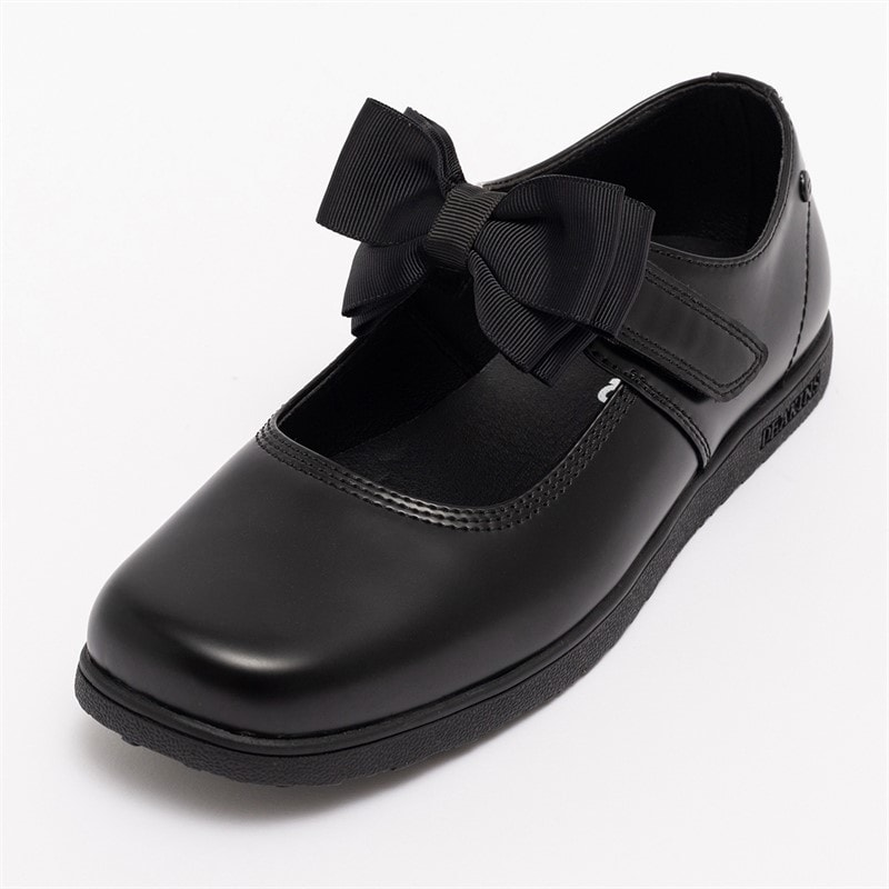 Deakins Junior Girls Devon Mary Jane Bow Shoes Black - Image 2