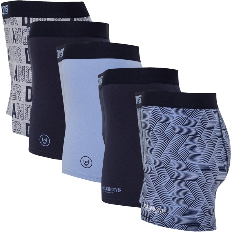 Duck And Cover Mens Quendle Five Pack Boxer Shorts Assorted - Image 2