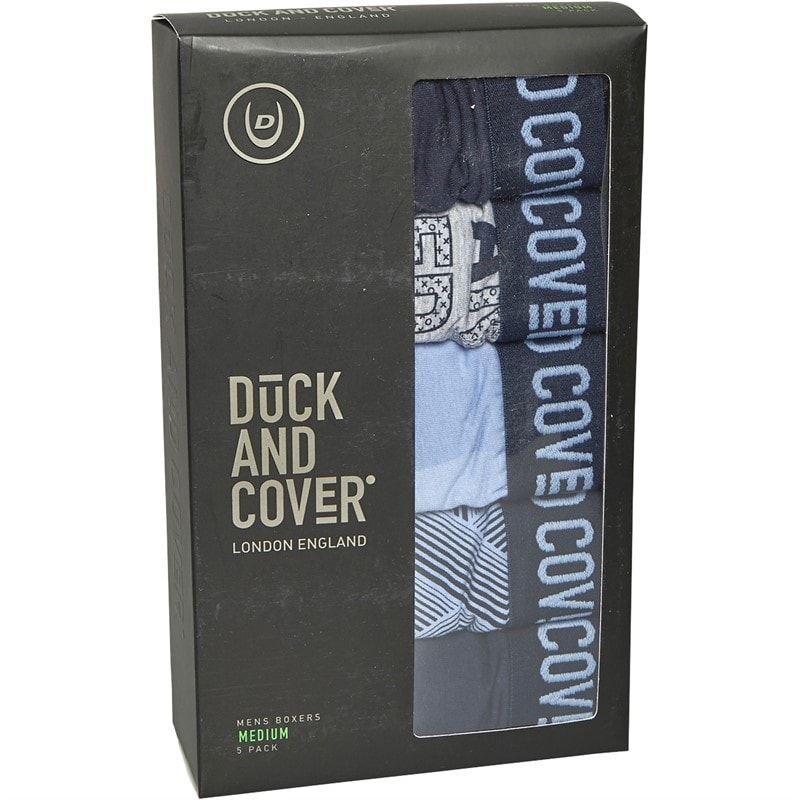 Duck And Cover Mens Quendle Five Pack Boxer Shorts Assorted - Image 3