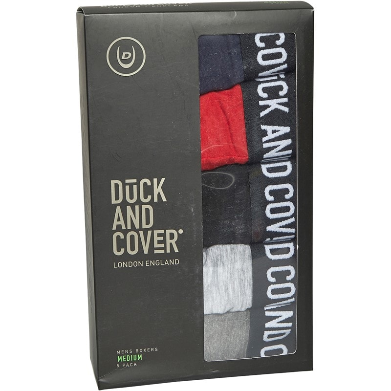 Duck And Cover Mens Mulbers Five Pack Boxer Shorts Assorted - Image 3