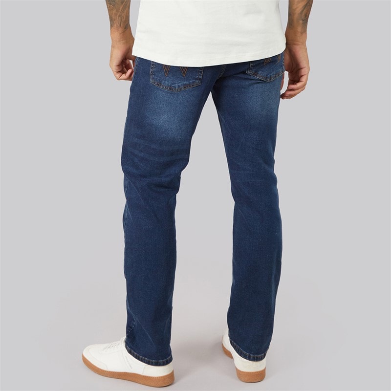 Duck and Cover Mens Hydras Straight Fit Jeans Dark Wash - Image 2