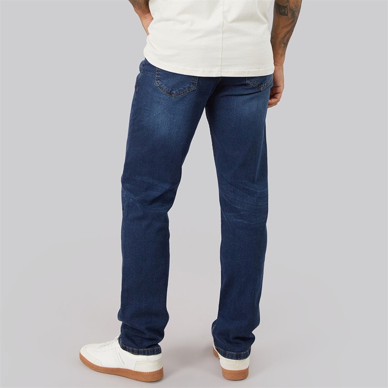 Duck and Cover Mens Rushawn Relaxed Fit Jeans Dark Wash - Image 2