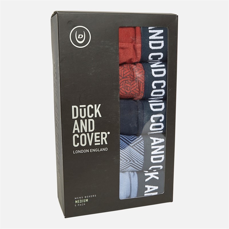 Duck and Cover Mens Quenelly Five Pack Boxer Shorts Assorted - Image 3