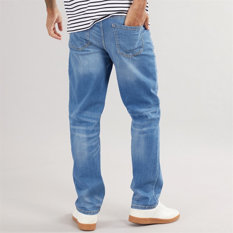 Duck and Cover Mens Rushawn Relaxed Fit Jeans Light Wash - Image 2