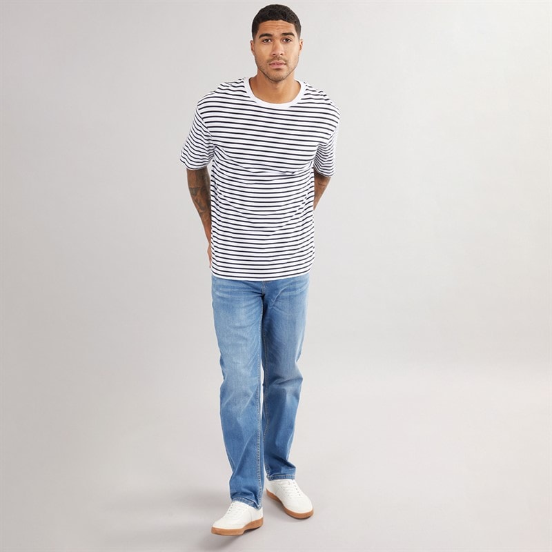 Duck and Cover Mens Rushawn Relaxed Fit Jeans Light Wash - Image 4