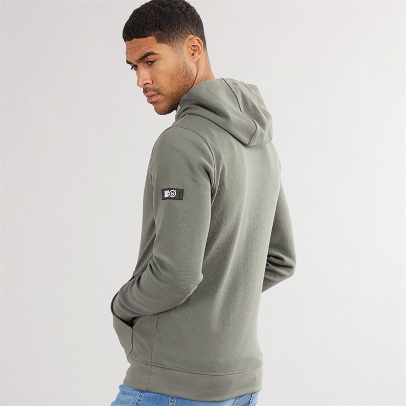 Duck and Cover Mens Hannings Hoodie Olive - Image 2