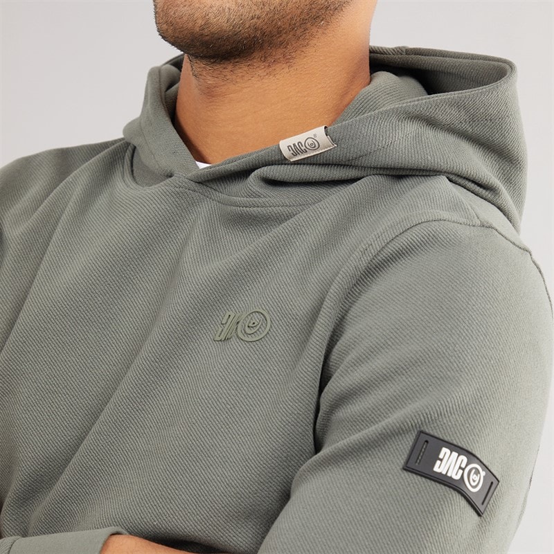 Duck and Cover Mens Hannings Hoodie Olive - Image 3