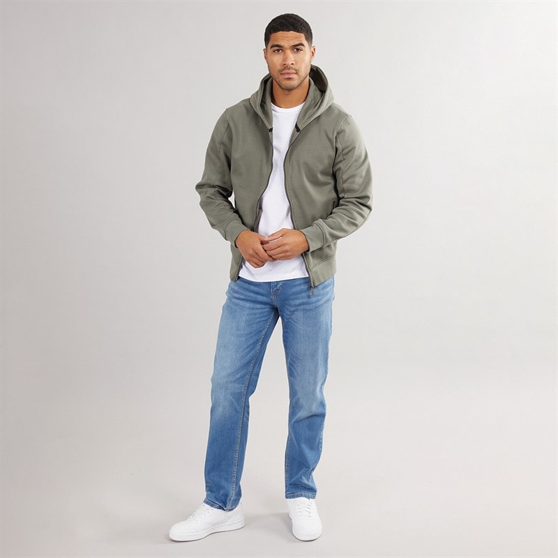Duck and Cover Mens Chemtars Full Zip Hoodie Green Slate - Image 4