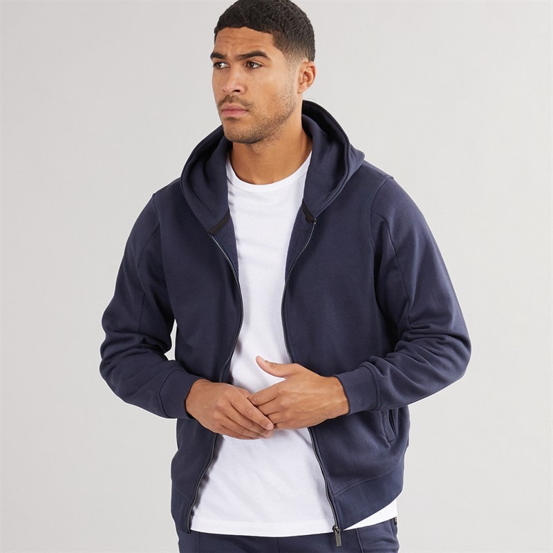 Duck and Cover Mens Chemtars Full Zip Hoodie Navy