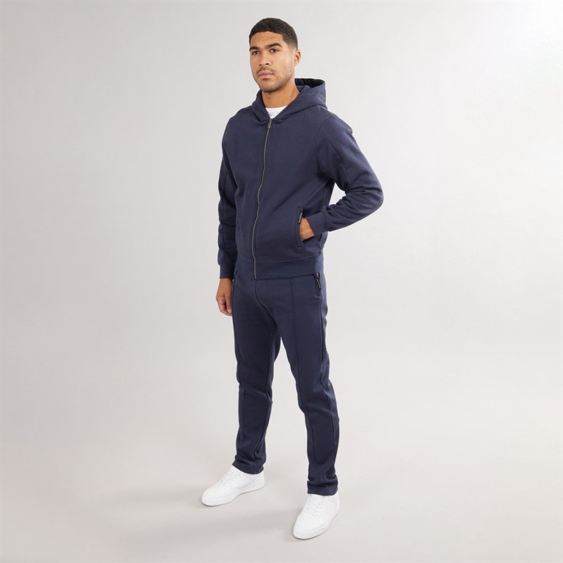 Duck and Cover Mens Chemtars Full Zip Hoodie Navy - Image 4