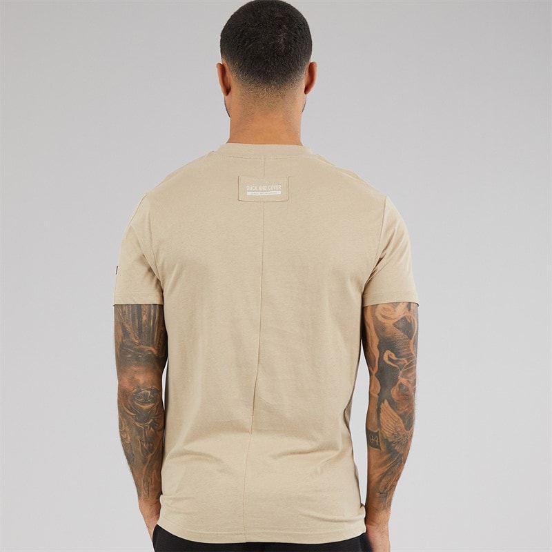 Duck and Cover Mens Rayland T-Shirt Stone - Image 2