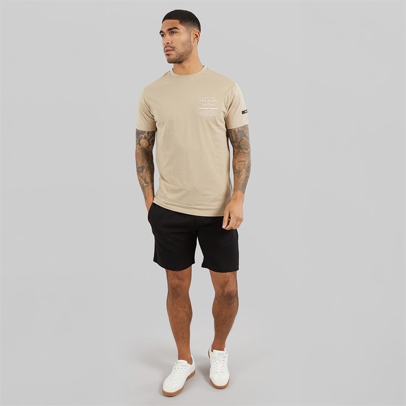 Duck and Cover Mens Rayland T-Shirt Stone - Image 4