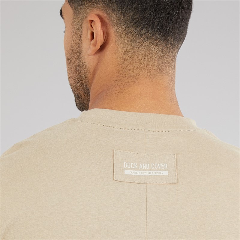 Duck and Cover Mens Rayland T-Shirt Stone - Image 5