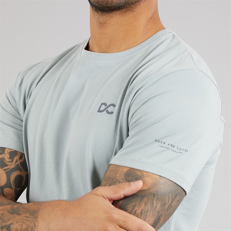 Duck and Cover Mens Trimlines Heavy T-Shirt Steel - Image 3