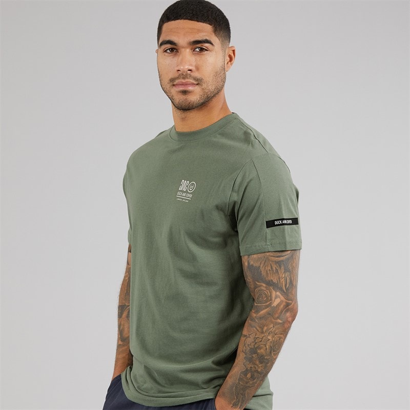 Duck and Cover Mens Lynnfold T-Shirt Olive - Image 1