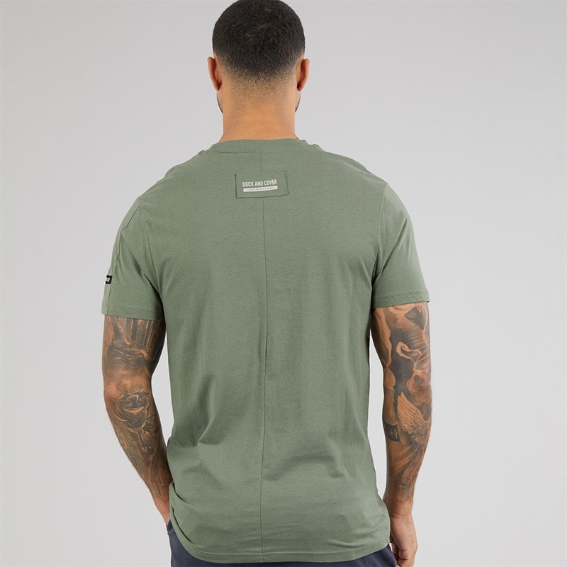 Duck and Cover Mens Lynnfold T-Shirt Olive - Image 2