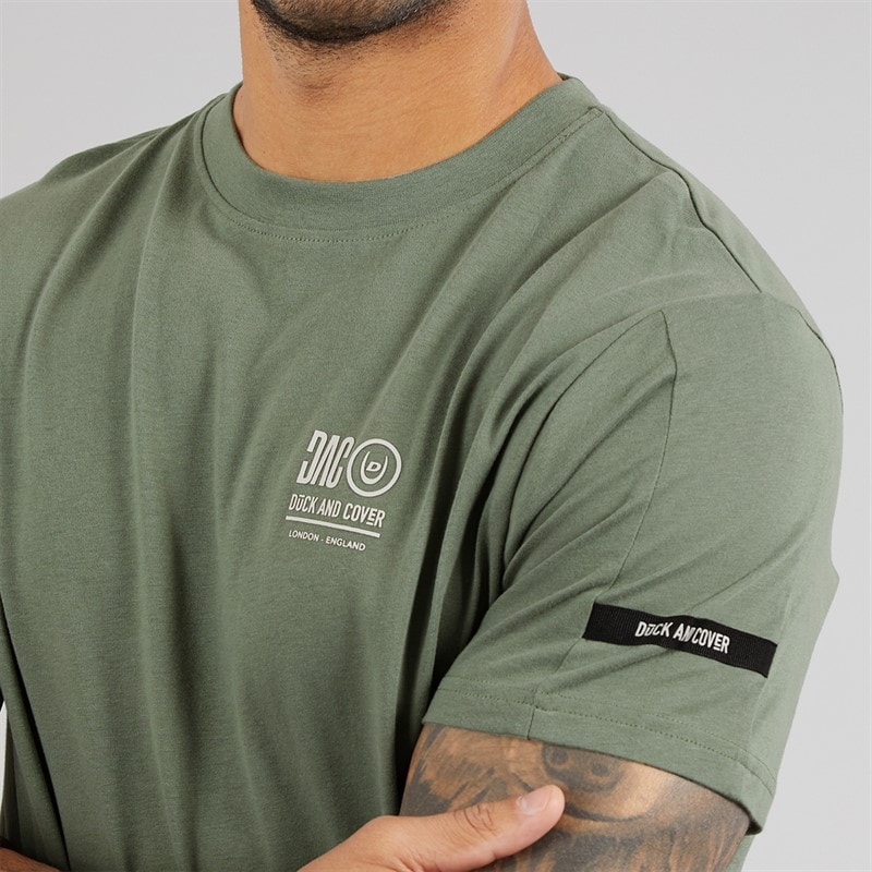 Duck and Cover Mens Lynnfold T-Shirt Olive - Image 3