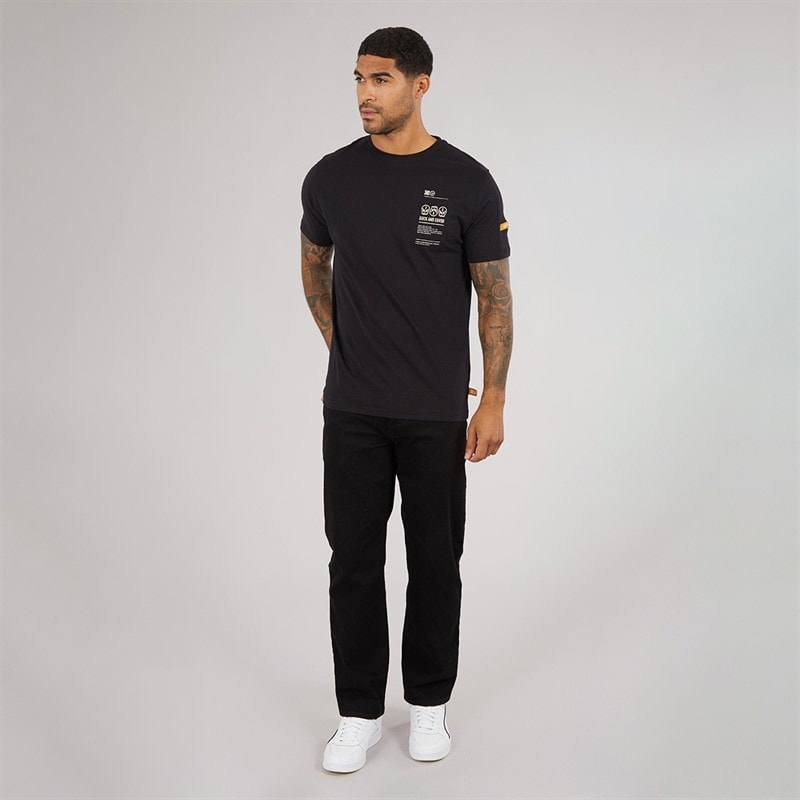 Duck and Cover Mens Cramptone T-Shirt Black - Image 4