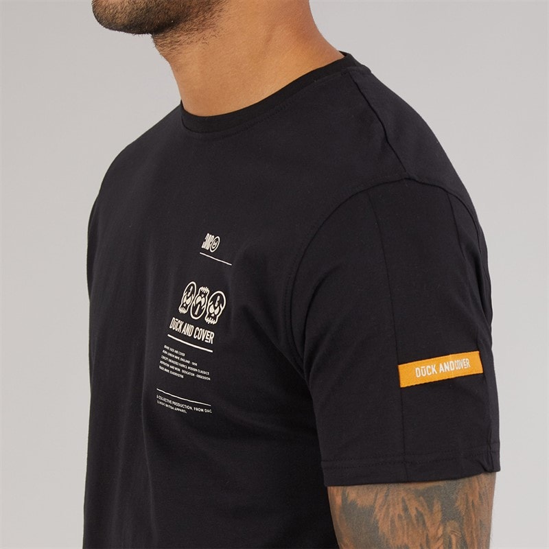 Duck and Cover Mens Cramptone T-Shirt Black - Image 5