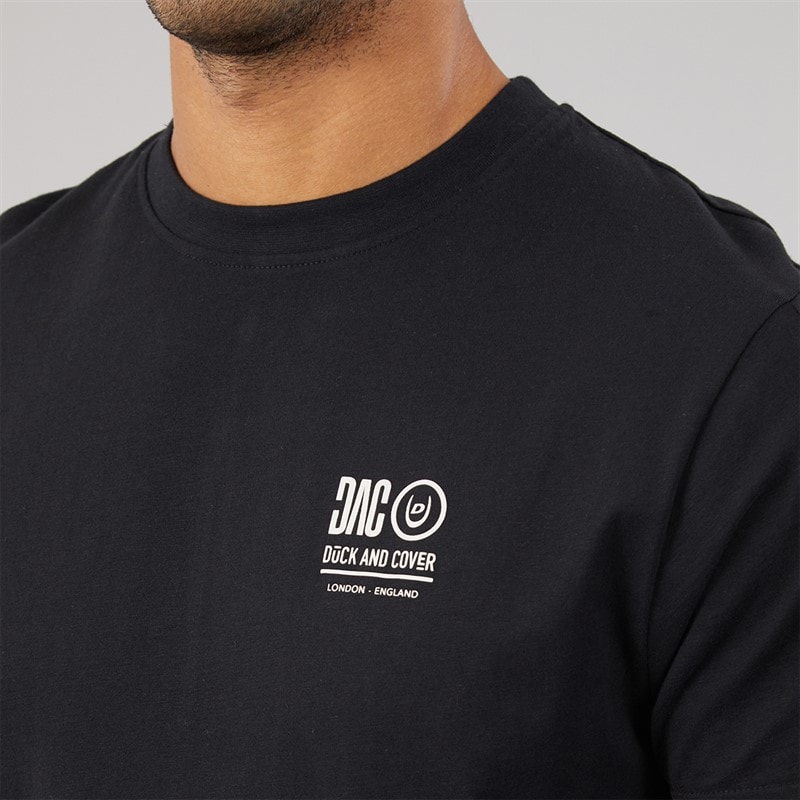 Duck and Cover Mens Lynnfold T-Shirt Black - Image 3