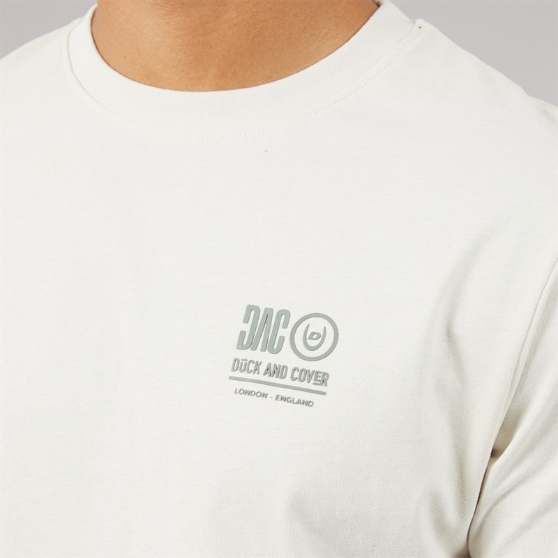 Duck and Cover Mens Lynnfold T-Shirt Stone - Image 3