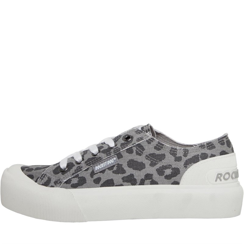 Rocket Dog Womens Jazzin Plus Canvas Pumps Ames Leopard Grey