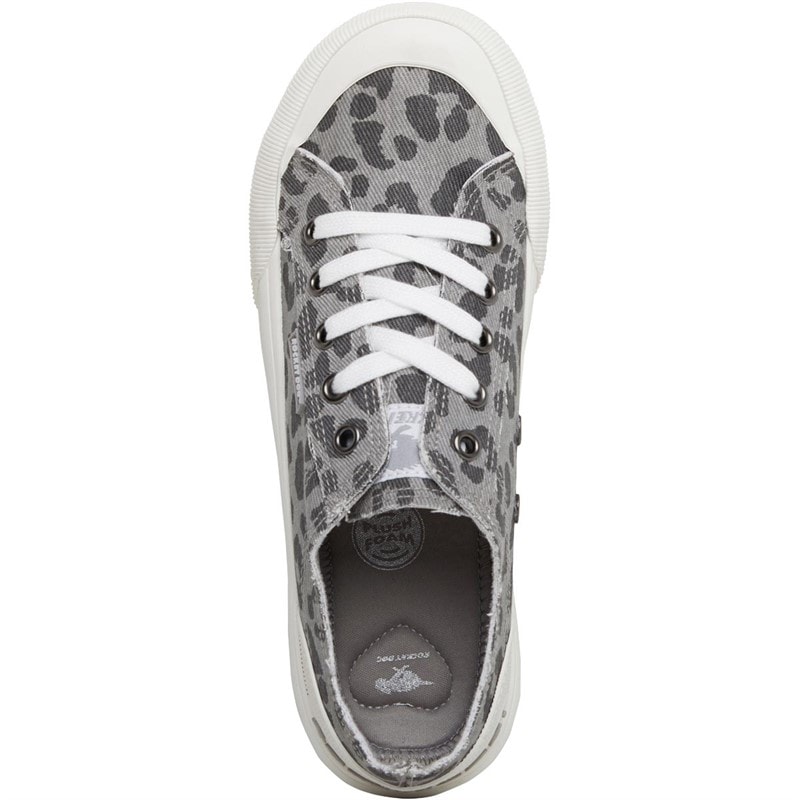 Rocket Dog Womens Jazzin Plus Canvas Pumps Ames Leopard Grey - Image 4