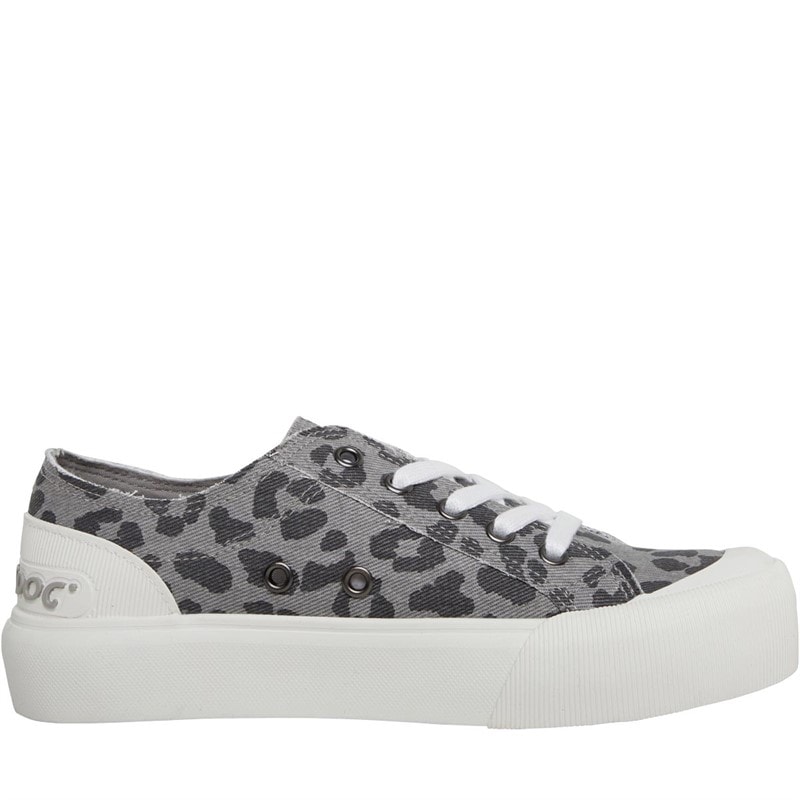 Rocket Dog Womens Jazzin Plus Canvas Pumps Ames Leopard Grey - Image 5