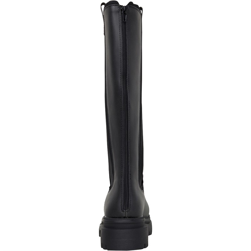 Rocket Dog Womens Drea Chunky Knee High Chelsea Boots Black - Image 3