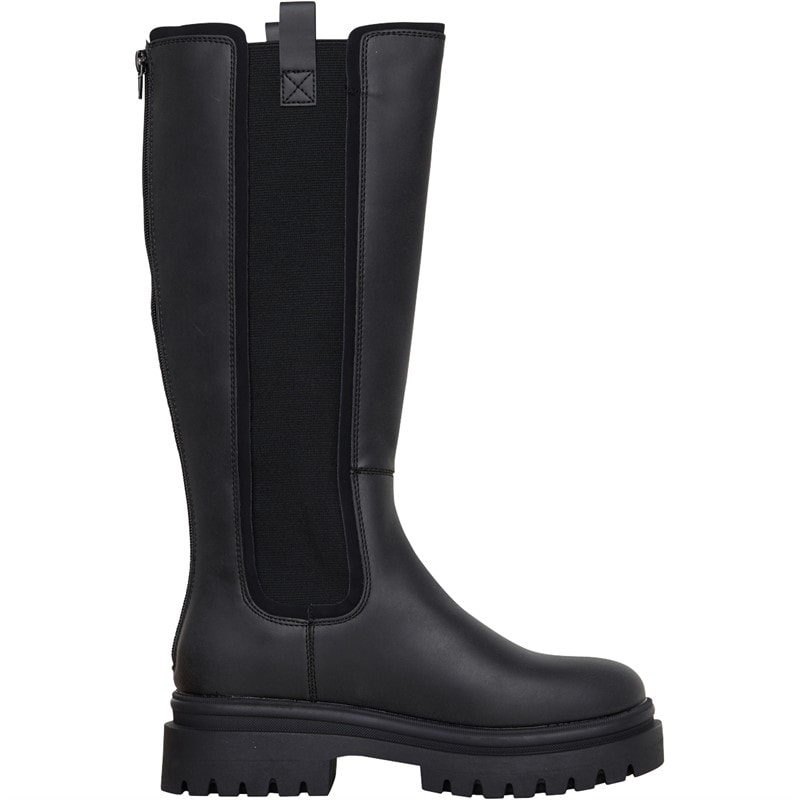 Rocket Dog Womens Drea Chunky Knee High Chelsea Boots Black - Image 4