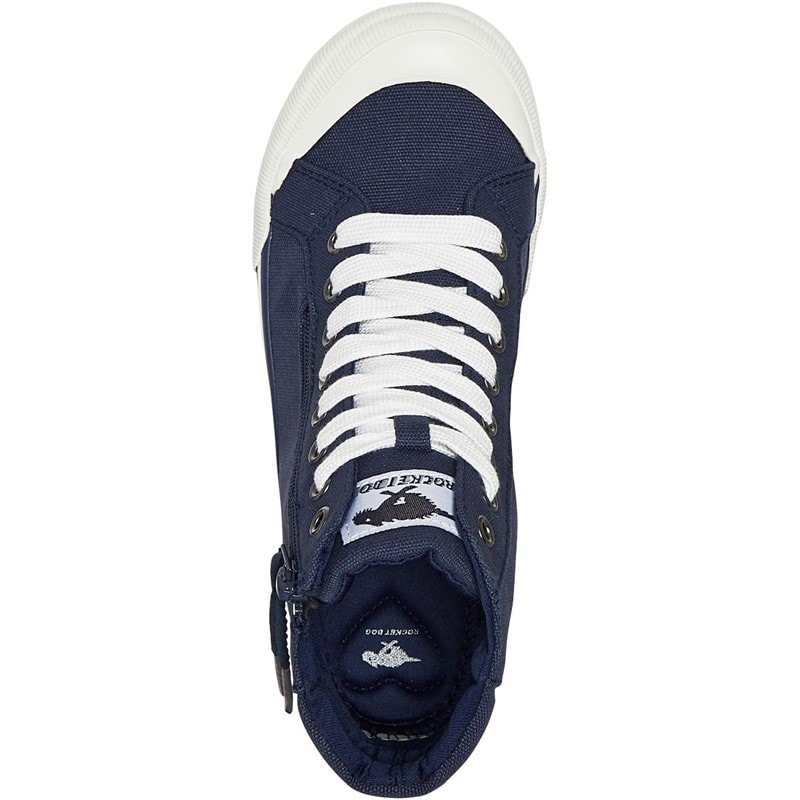 Rocket Dog Womens Jazzin Hi Canvas Shoes Navy - Image 4