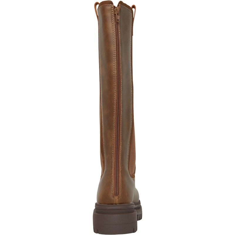 Rocket Dog Womens Drea Chunky Knee High Chelsea Boots Brown - Image 3