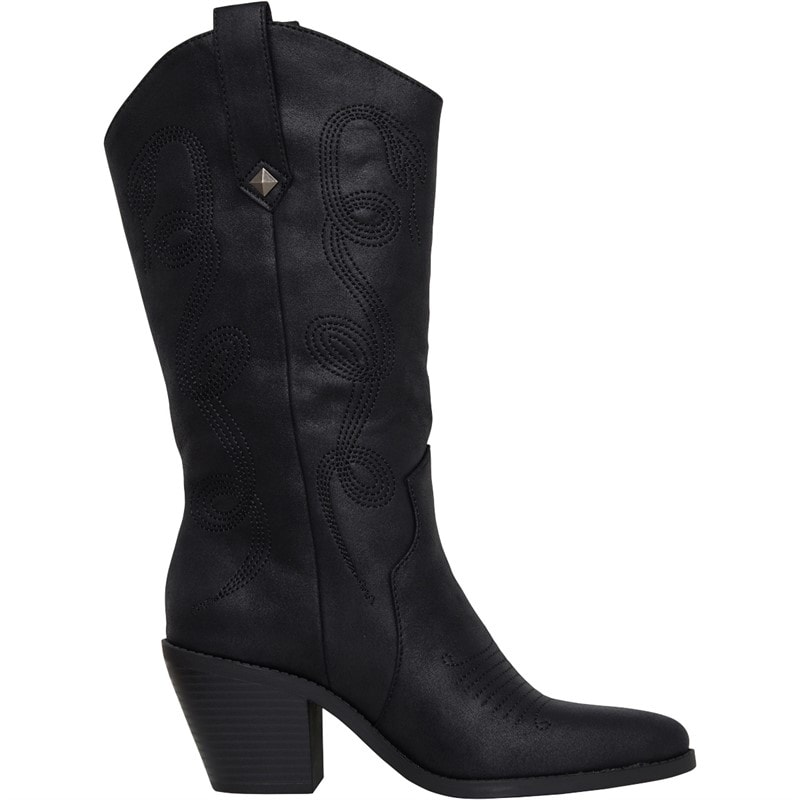 Rocket Dog Womens Feria Heeled Knee High Cowboy Boots Black - Image 4