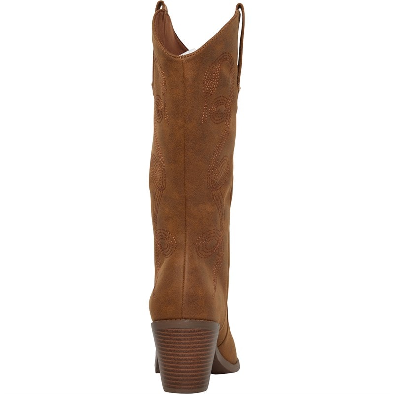 Rocket Dog Womens Feria Heeled Knee High Cowboy Boots Walnut - Image 3