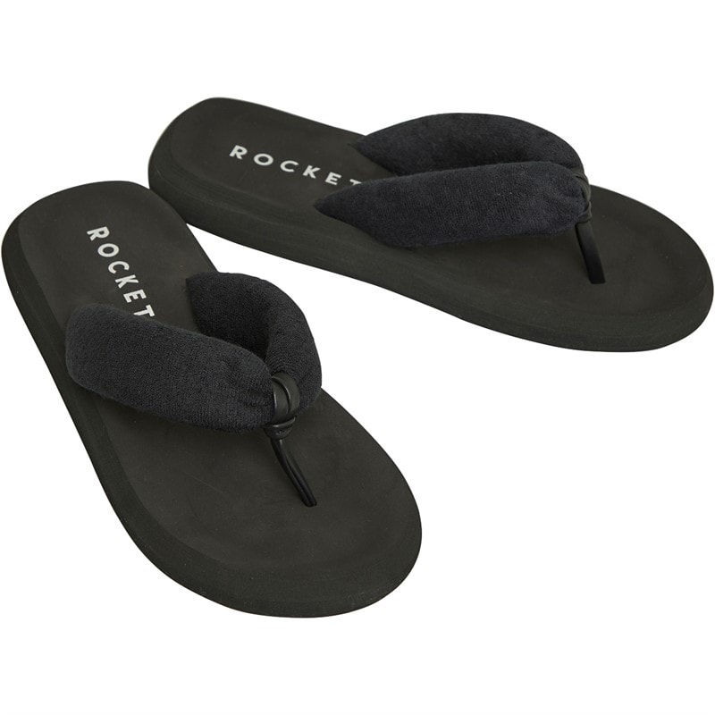 Rocket Dog Womens Sunset Puff Flip Flops Black - Image 1