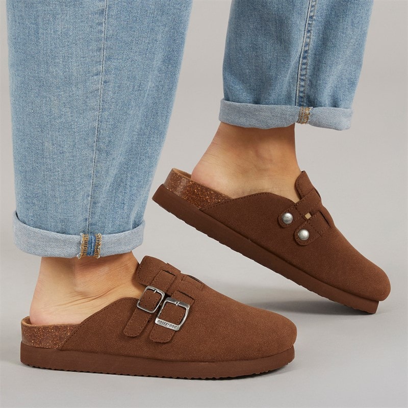 Rocket Dog Womens Abel Plus Mule Slippers Dark Brown - Image 1