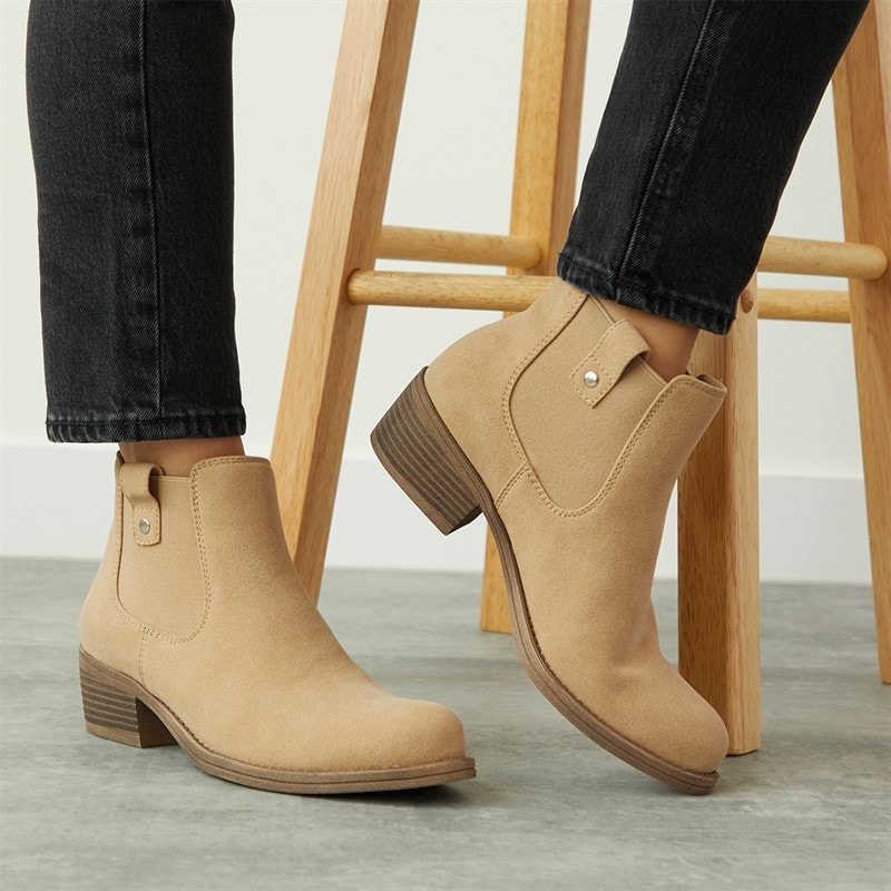 Rocket Dog Womens Richie Heeled Chelsea Boots Taupe - Image 5