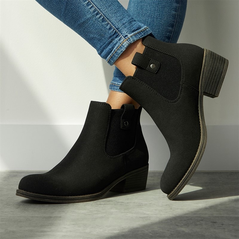 Rocket Dog Womens Richie Heeled Chelsea Boots Black