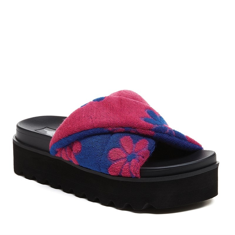 Rocket Dog Womens Breeze Winder Chunky Sliders Hot Pink