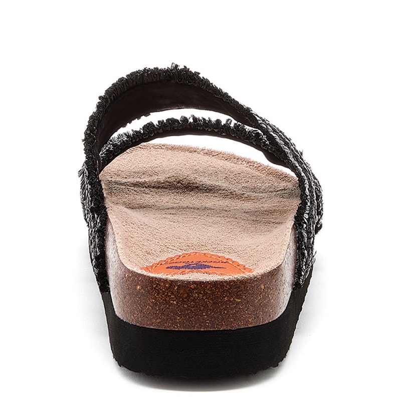 Rocket Dog Womens Aruba Raffia Twin Strap Footbed Sandals Black - Image 3