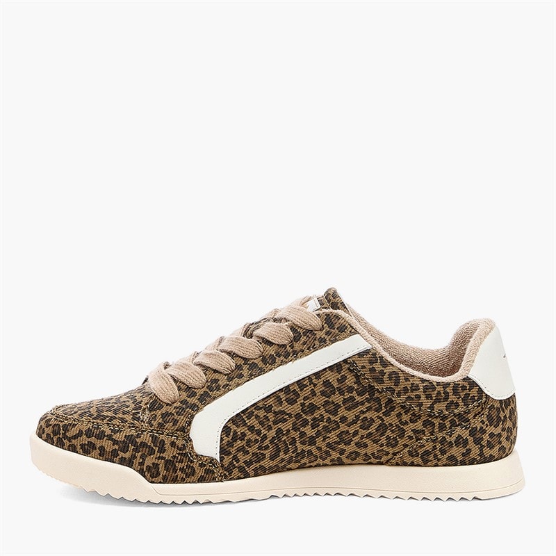 Rocket Dog Womens Bolt Leopard Print Trainers Tan - Image 5