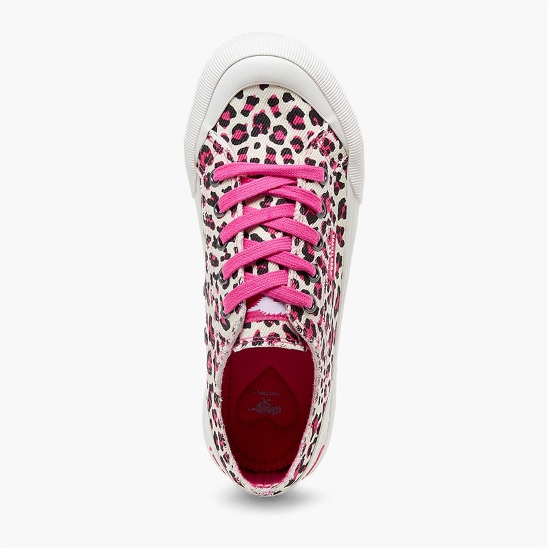 Rocket Dog Womens Jazzin Plus Print Canvas Pumps Hot Pink - Image 4